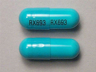 This is a Capsule imprinted with RX693 on the front, RX693 on the back.