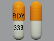 Aspirin-Dipyridamole Er: Esto es un Cápsula Er Multifásico 12hr imprimido con RDY en la parte delantera, 339 en la parte posterior, y es fabricado por None.