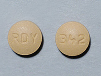 Esto es un Tableta imprimido con RDY en la parte delantera, 342 en la parte posterior, y es fabricado por None.