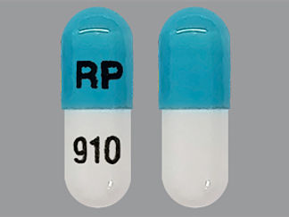 This is a Capsule Er Sprinkle Biphasic 40-60 imprinted with RP on the front, 910 on the back.