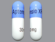 Aptensio Xr: Esto es un Cápsula Er Para Rociar Bifásico 40-60 imprimido con Aptensio XR en la parte delantera, 30 mg en la parte posterior, y es fabricado por None.