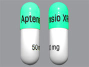 Aptensio Xr: This is a Capsule Er Sprinkle Biphasic 40-60 imprinted with APTENSIO XR on the front, 50 mg on the back.