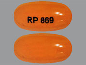 Dronabinol: This is a Capsule imprinted with RP 869 on the front, nothing on the back.