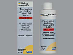 This is a slightly yellow Oil imprinted with nothing on the front, nothing on the back, and is manufactured by RISING PHARM.