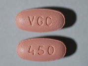 Valcyte: This is a Tablet imprinted with VGC on the front, 450 on the back.