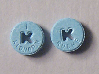 This is a Tablet imprinted with 1  KLONOPIN on the front, ROCHE on the back.