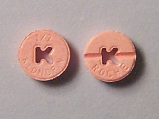 This is a Tablet imprinted with 1/2  KLONOPIN on the front, ROCHE on the back.