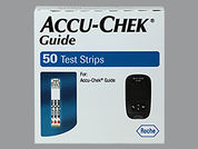 Accu-Chek Guide Test Strip: Esto es un Tira imprimido con nada en la parte delantera, nada en la parte posterior, y es fabricado por None.