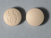 Lithium Carbonate: This is a Tablet Er imprinted with 54  107 on the front, nothing on the back.