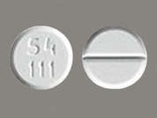 Mefloquine Hcl: This is a off-white round Tablet imprinted with 54  111 on the front, nothing on the back, and is manufactured by WEST-WARD/HIKMA.
