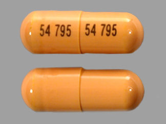This is a Capsule imprinted with 54 795 on the front, 54 795 on the back.