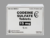 Codeine Sulfate: This is a Tablet imprinted with 15 on the front, 54 613 on the back.