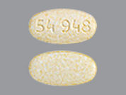 Irbesartan-Hydrochlorothiazide: This is a Tablet imprinted with 54 948 on the front, nothing on the back.