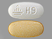 Micardis Hct: This is a Tablet imprinted with logo and H9 on the front, nothing on the back.
