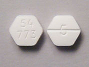 Haloperidol: This is a Tablet imprinted with 54  773 on the front, 5 on the back.