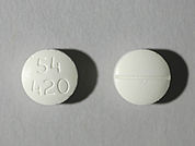 Mercaptopurine: This is a Tablet imprinted with 54  420 on the front, nothing on the back.