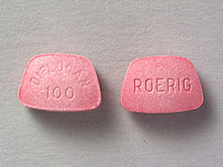 This is a Tablet imprinted with DIFLUCAN  100 on the front, ROERIG on the back.