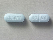 Zoloft: This is a Tablet imprinted with ZOLOFT on the front, 50 MG on the back.
