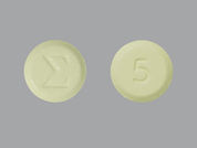Amiloride Hcl: This is a Tablet imprinted with logo on the front, 5 on the back.