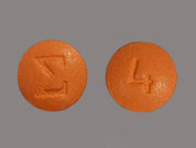 Protriptyline Hcl: This is a Tablet imprinted with logo on the front, 4 on the back.