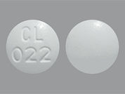 Carisoprodol: This is a Tablet imprinted with CL  022 on the front, nothing on the back.