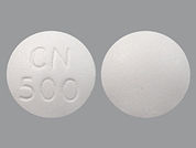 Chloroquine Phosphate: This is a Tablet imprinted with CN  500 on the front, nothing on the back.