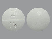 Griseofulvin Ultramicrosize: This is a Tablet imprinted with logo and 14 on the front, nothing on the back.