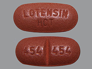This is a Tablet imprinted with LOTENSIN  HCT on the front, 454 454 on the back.