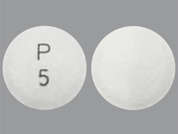 Glipizide Er: Esto es un Tableta LP 24 Hr blanco redondo imprimido con P  5 en la parte delantera, nada en la parte posterior, y es fabricado por RISING PHARM.