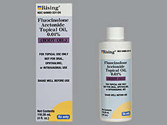 This is a Oil imprinted with nothing on the front, nothing on the back, and is manufactured by RISING PHARM.