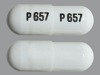 This is a Capsule imprinted with P 657 on the front, P 657 on the back.