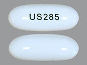 Bexarotene: This is a Capsule imprinted with US285 on the front, nothing on the back.