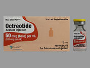 Octreotide Acetate: Esto es un Vial imprimido con nada en la parte delantera, nada en la parte posterior, y es fabricado por None.