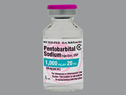 Pentobarbital Sodium: Esto es un Vial imprimido con nada en la parte delantera, nada en la parte posterior, y es fabricado por None.