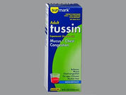 Tussin Mucus-Chest Congestion: This is a Liquid imprinted with nothing on the front, nothing on the back.