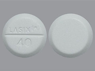 This is a Tablet imprinted with LASIX and logo  40 on the front, nothing on the back.