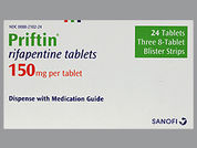 Priftin: This is a Tablet imprinted with F on the front, nothing on the back.