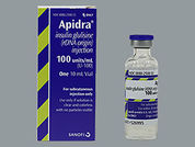 Apidra: This is a Vial imprinted with nothing on the front, nothing on the back.