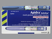 Apidra Solostar: This is a Insulin Pen imprinted with nothing on the front, nothing on the back.