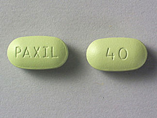This is a Tablet imprinted with PAXIL on the front, 40 on the back.