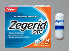 Esto es un Cápsula blanco oblongo imprimido con Zegerid en la parte delantera, nada en la parte posterior, y es fabricado por SCHERING-PLOUGH.