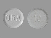 Prednisolone Sodium Phos Odt: Esto es un Tableta De Desintegración imprimido con ORA en la parte delantera, 10 en la parte posterior, y es fabricado por None.