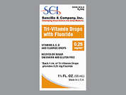 Tri-Vitamin With Fluoride: Esto es un Gotas caramelo imprimido con nada en la parte delantera, nada en la parte posterior, y es fabricado por SANCILIO & COMP.