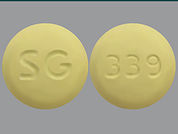 Olmesartan Medoxomil: This is a Tablet imprinted with SG on the front, 339 on the back.