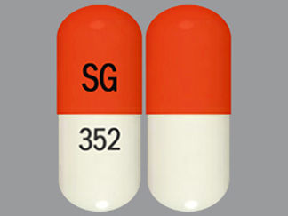 This is a Capsule imprinted with SG on the front, 352 on the back.