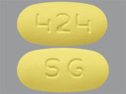 Ranolazine Er: Esto es un Tableta Er 12 Hr imprimido con 424 en la parte delantera, SG en la parte posterior, y es fabricado por None.