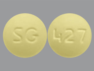 This is a Tablet imprinted with SG on the front, 427 on the back.