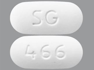 This is a Tablet imprinted with SG on the front, 466 on the back.