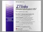 Ztlido: This is a Adhesive Patch Medicated imprinted with nothing on the front, nothing on the back.