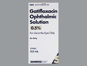 Gatifloxacin: This is a Drops imprinted with nothing on the front, nothing on the back.